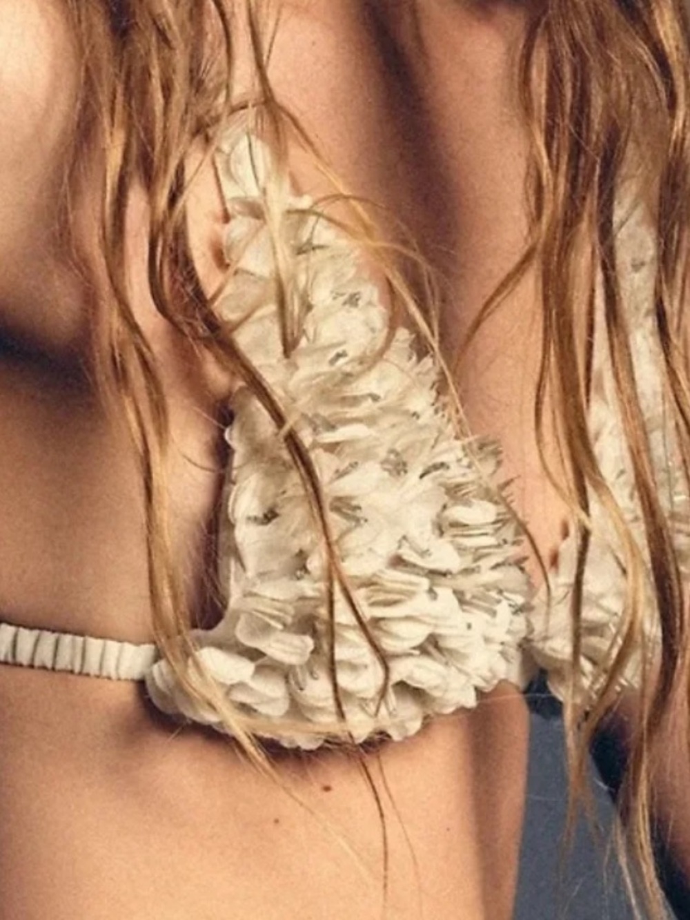 Zara Cream Ruffle Triangle Bralette - Picture 5 of 7